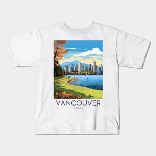 A Pop Art Travel Print of Vancouver - Canada Kids T-Shirt